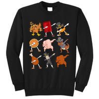 Funny Thanksgiving Dabbing Turkey Rex Pilgrim Dance Tall Sweatshirt