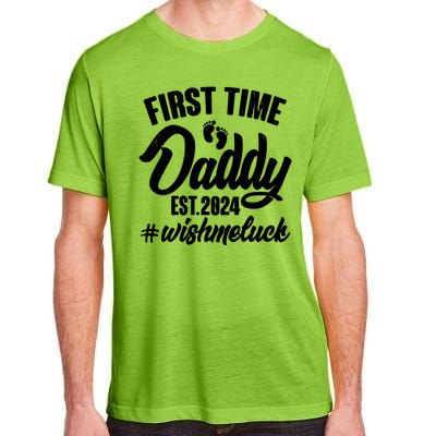 First Time Daddy Est. 2024 Wish Me Luck Adult ChromaSoft Performance T-Shirt