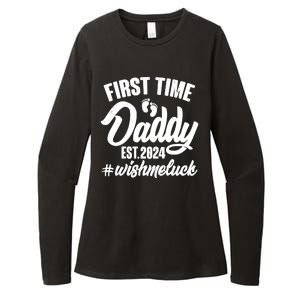 First Time Daddy Est. 2024 Wish Me Luck Womens CVC Long Sleeve Shirt