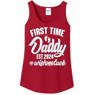 First Time Daddy Est. 2024 Wish Me Luck Ladies Essential Tank