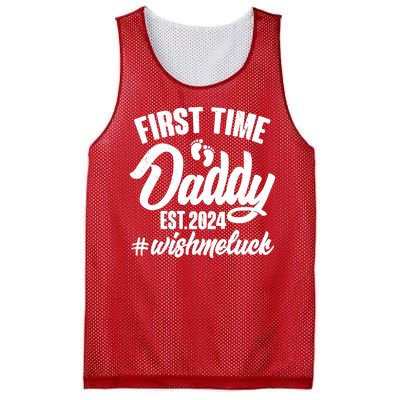 First Time Daddy Est. 2024 Wish Me Luck Mesh Reversible Basketball Jersey Tank