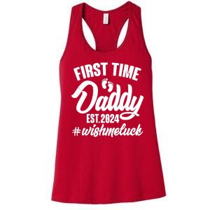 First Time Daddy Est. 2024 Wish Me Luck Women's Racerback Tank