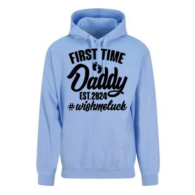 First Time Daddy Est. 2024 Wish Me Luck Unisex Surf Hoodie