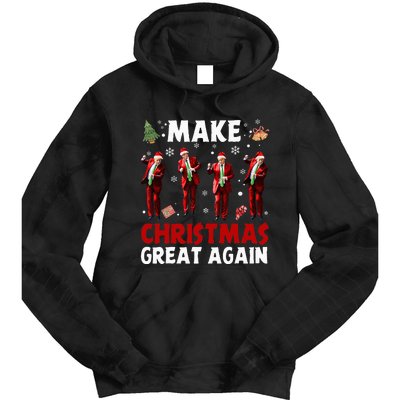 Funny Trump Dance Santa Claus Make Christmas Great Again Tie Dye Hoodie