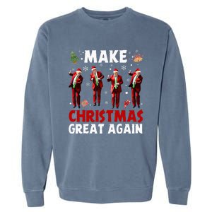 Funny Trump Dance Santa Claus Make Christmas Great Again Garment-Dyed Sweatshirt