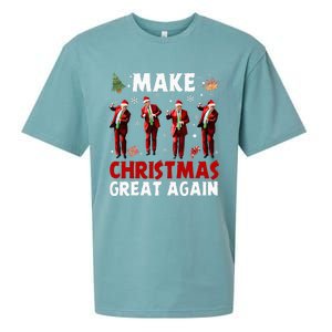 Funny Trump Dance Santa Claus Make Christmas Great Again Sueded Cloud Jersey T-Shirt