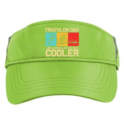 Funny Triathlon Design For Dad Swim Bike Run Triathletes  Adult Drive Performance Visor