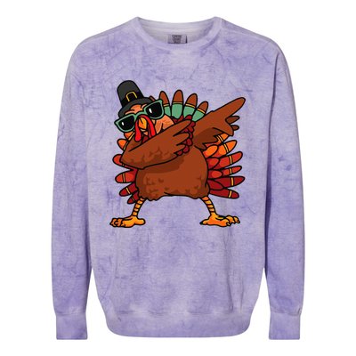 Funny Thanksgiving Day Pilgrim Dab Dance Colorblast Crewneck Sweatshirt