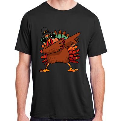 Funny Thanksgiving Day Pilgrim Dab Dance Adult ChromaSoft Performance T-Shirt