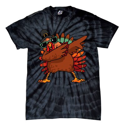 Funny Thanksgiving Day Pilgrim Dab Dance Tie-Dye T-Shirt