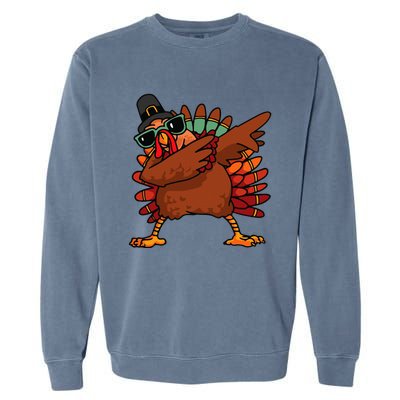 Funny Thanksgiving Day Pilgrim Dab Dance Garment-Dyed Sweatshirt