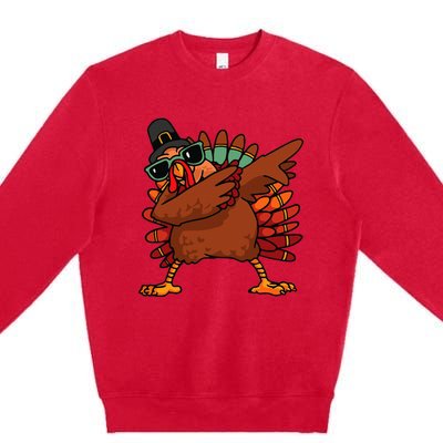 Funny Thanksgiving Day Pilgrim Dab Dance Premium Crewneck Sweatshirt