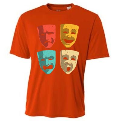 Funny Theater DesignTheatre Masks Broadway Drama Cooling Performance Crew T-Shirt