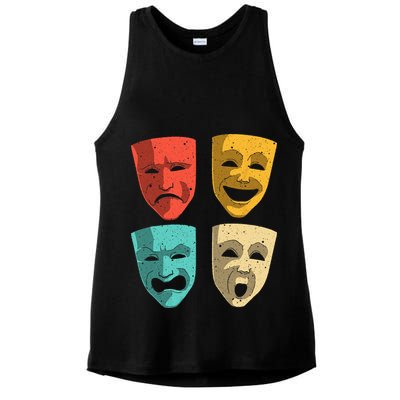 Funny Theater DesignTheatre Masks Broadway Drama Ladies PosiCharge Tri-Blend Wicking Tank
