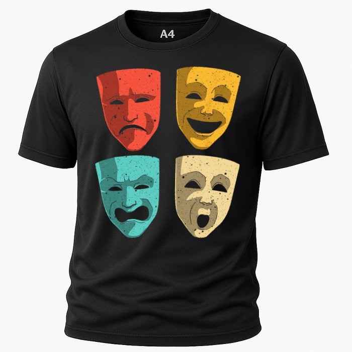 Funny Theater DesignTheatre Masks Broadway Drama Cooling Performance Crew T-Shirt