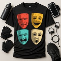 Funny Theater DesignTheatre Masks Broadway Drama Cooling Performance Crew T-Shirt