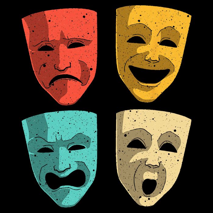 Funny Theater DesignTheatre Masks Broadway Drama Cooling Performance Crew T-Shirt