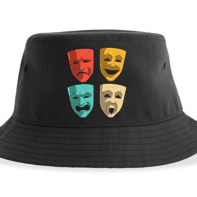 Funny Theater DesignTheatre Masks Broadway Drama Sustainable Bucket Hat