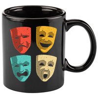 Funny Theater DesignTheatre Masks Broadway Drama 11oz C Handle Ceramic Mug