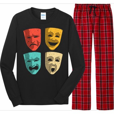 Funny Theater DesignTheatre Masks Broadway Drama Long Sleeve Pajama Set