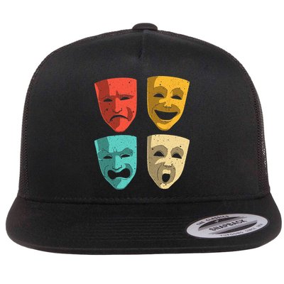 Funny Theater DesignTheatre Masks Broadway Drama Flatbill Hat