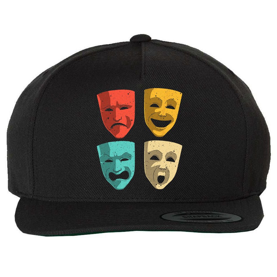 Funny Theater DesignTheatre Masks Broadway Drama Wool Snapback Cap