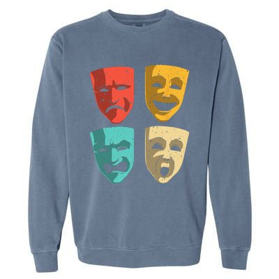 Funny Theater DesignTheatre Masks Broadway Drama Garment-Dyed Sweatshirt