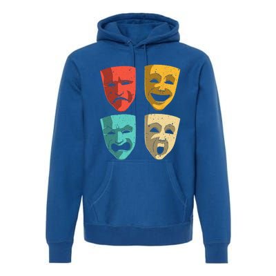 Funny Theater DesignTheatre Masks Broadway Drama Premium Hoodie