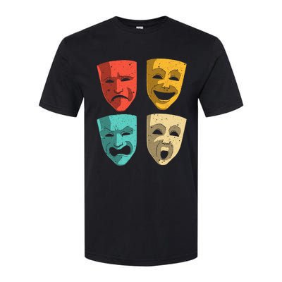 Funny Theater DesignTheatre Masks Broadway Drama Softstyle CVC T-Shirt