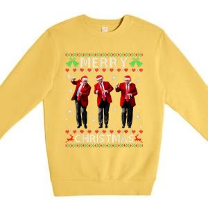 Funny Trump Dance Merry Christmas Ugly Xmas Sweater Pajamas Premium Crewneck Sweatshirt