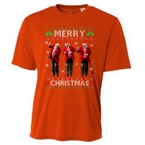 Funny Trump Dance Merry Christmas Ugly Xmas Sweater Pajamas Cooling Performance Crew T-Shirt