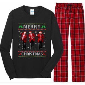 Funny Trump Dance Merry Christmas Ugly Xmas Sweater Pajamas Long Sleeve Pajama Set