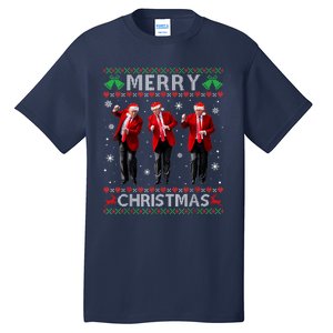 Funny Trump Dance Merry Christmas Ugly Xmas Sweater Pajamas Tall T-Shirt