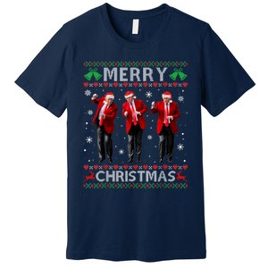 Funny Trump Dance Merry Christmas Ugly Xmas Sweater Pajamas Premium T-Shirt