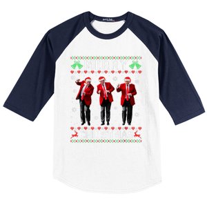 Funny Trump Dance Merry Christmas Ugly Xmas Sweater Pajamas Baseball Sleeve Shirt