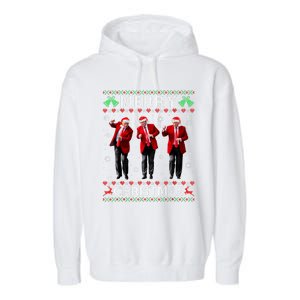 Funny Trump Dance Merry Christmas Ugly Xmas Sweater Pajamas Garment-Dyed Fleece Hoodie