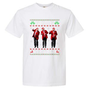 Funny Trump Dance Merry Christmas Ugly Xmas Sweater Pajamas Garment-Dyed Heavyweight T-Shirt