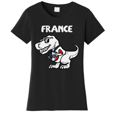 France Trex Dino French Flag Soccer Fan Women's T-Shirt