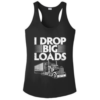 Funny Trucker Design For Semi Truck Driver Lover Ladies PosiCharge Competitor Racerback Tank