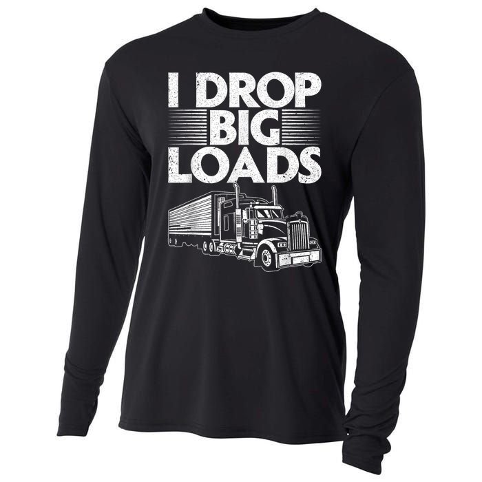 Funny Trucker Design For Semi Truck Driver Lover Cooling Performance Long Sleeve Crew