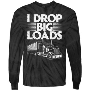 Funny Trucker Design For Semi Truck Driver Lover Tie-Dye Long Sleeve Shirt