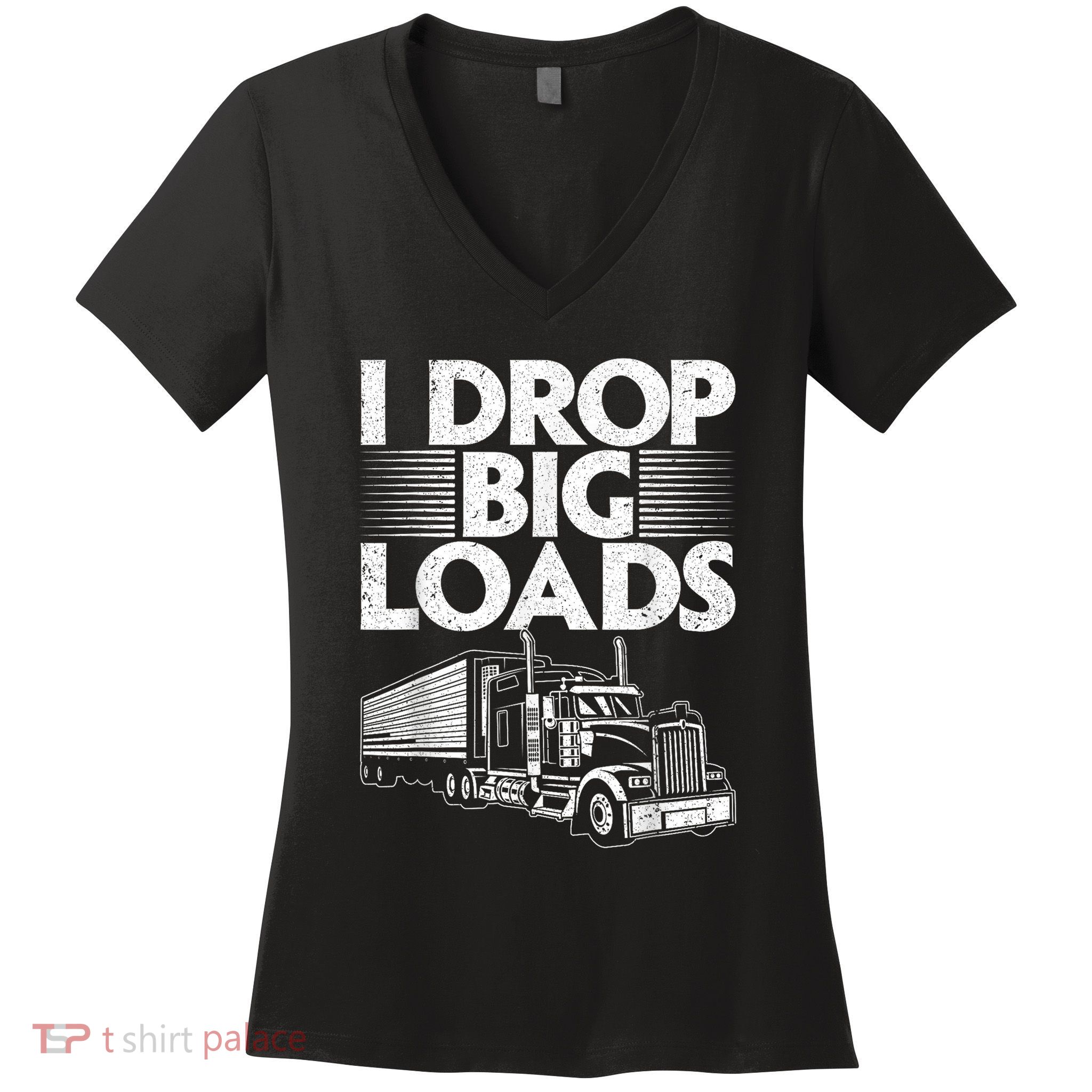 Funny Trucker Design For Semi Truck Driver Lover Women's V-Neck T-Shirt