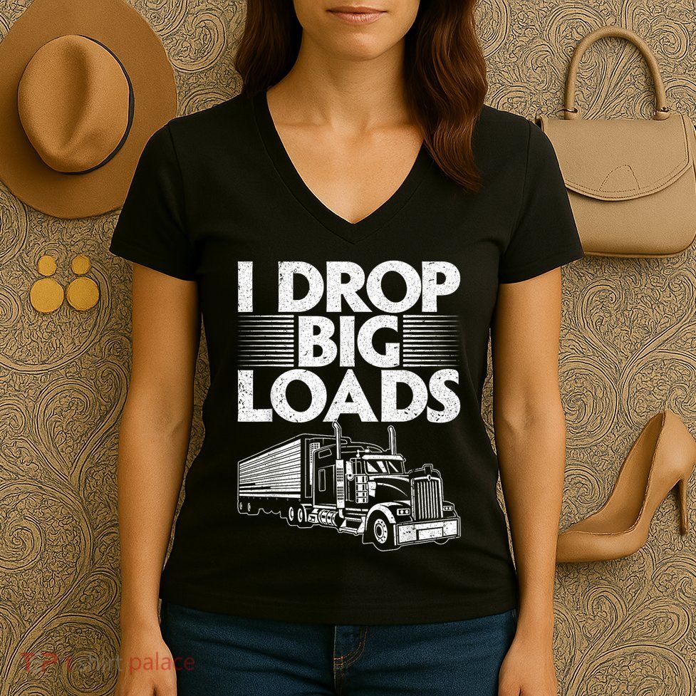 Funny Trucker Design For Semi Truck Driver Lover Women's V-Neck T-Shirt