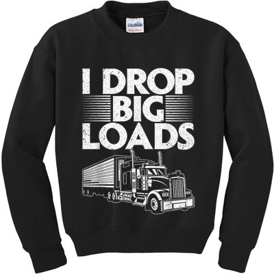 Funny Trucker Design For Semi Truck Driver Lover Kids Sweatshirt
