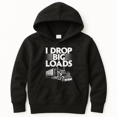 Funny Trucker Design For Semi Truck Driver Lover Kids Hoodie