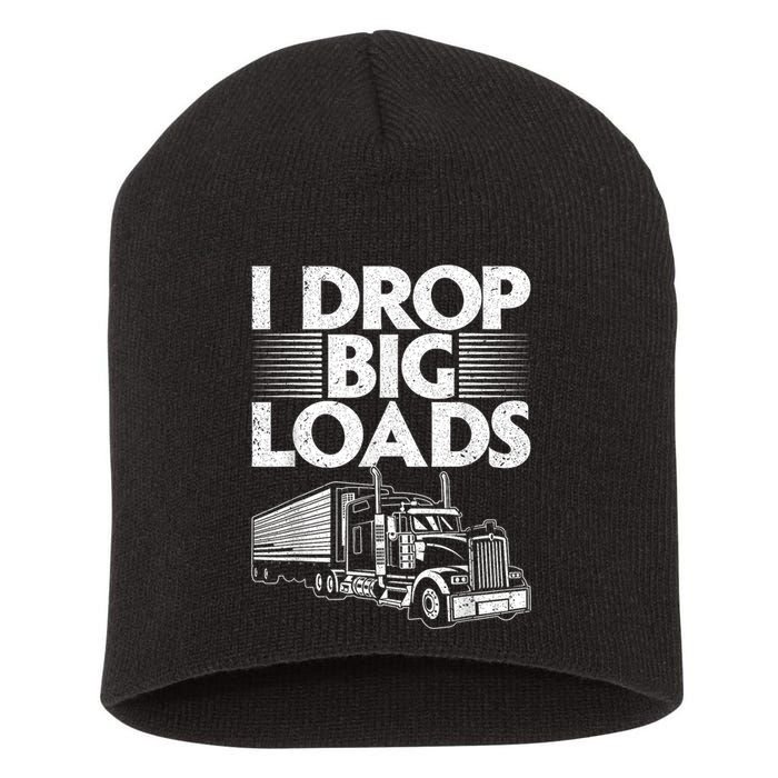 Funny Trucker Design For Semi Truck Driver Lover Short Acrylic Beanie