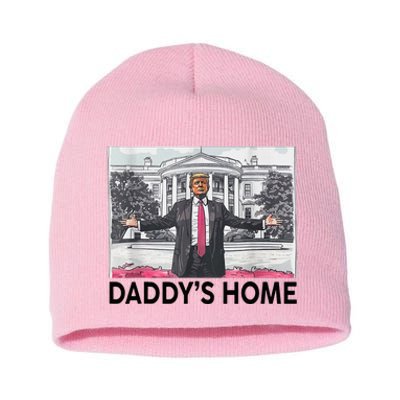 Funny Trump Daddys Home Trump 2024 Short Acrylic Beanie