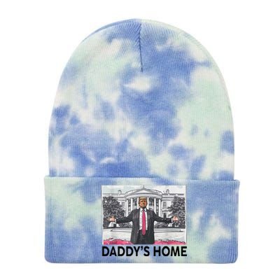 Funny Trump Daddys Home Trump 2024 Tie Dye 12in Knit Beanie