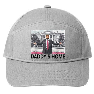 Funny Trump Daddys Home Trump 2024 7-Panel Snapback Hat