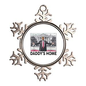 Funny Trump Daddys Home Trump 2024 Metallic Star Ornament